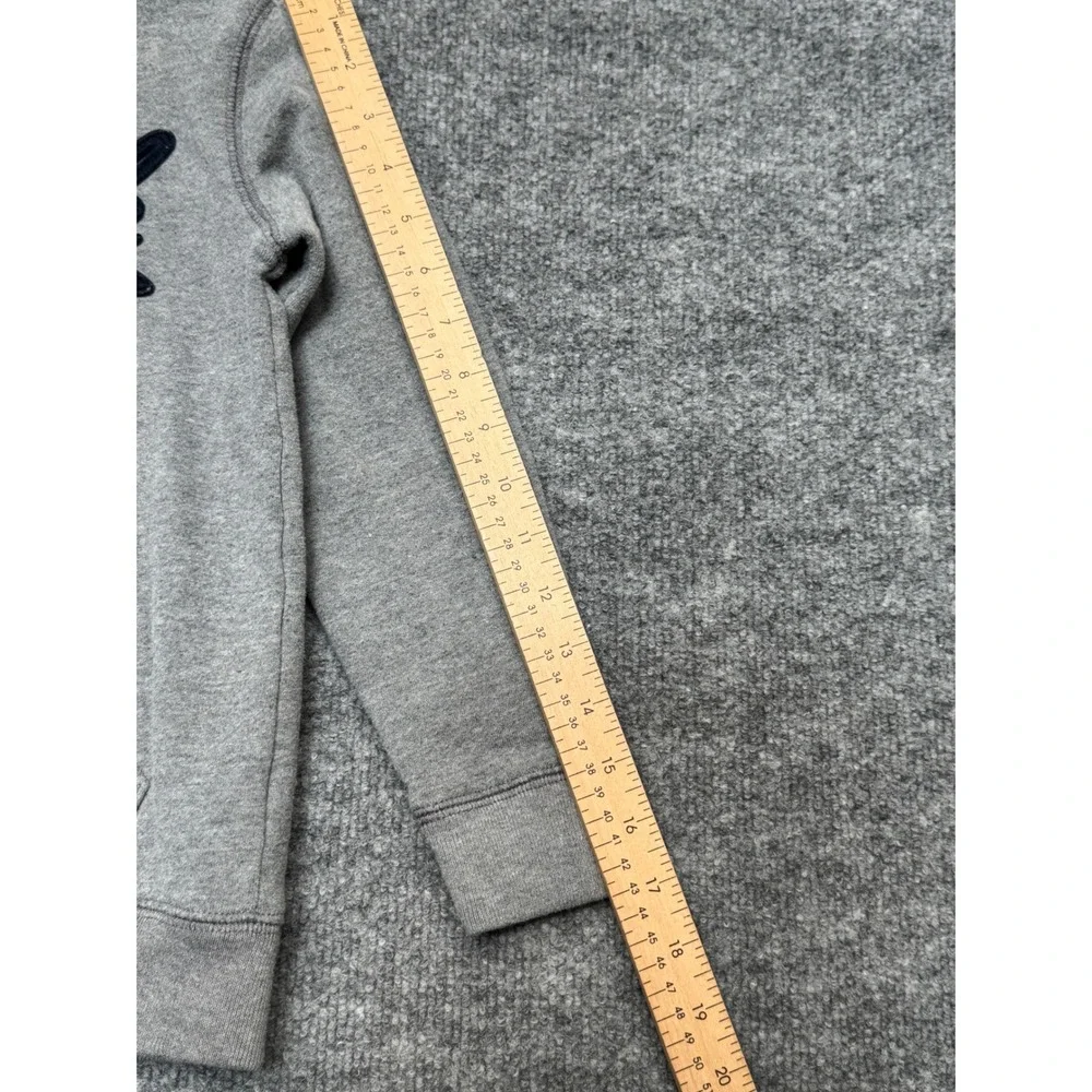 OshKosh Bgosh Boys Size 8 Gray Full Zip Hoodie Navy Blue Logo‎ Fleece Sweatshirt